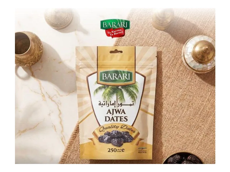 Barari Ajwa Dates, zip pouch 250 g, 28 × 250 g
