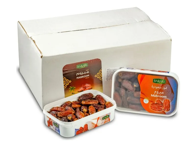 Barari Mabroom Dates, plastic tub 500 g, 12 × 500 g
