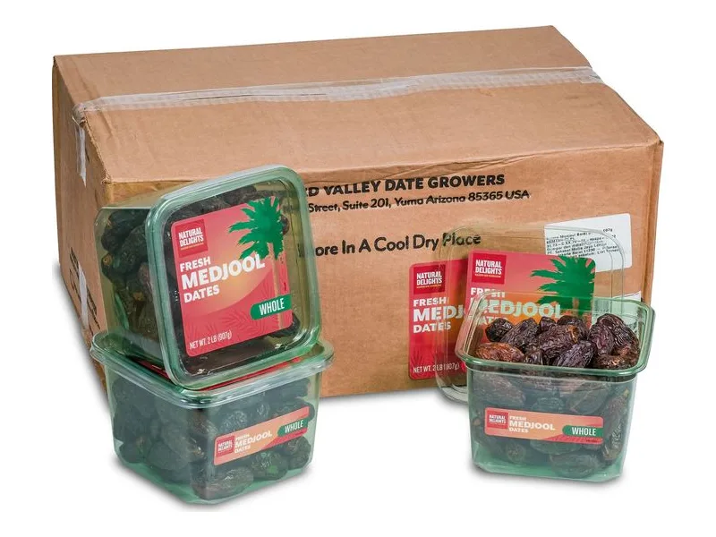 Natural Delights Medjool Dates, plastic container 907 g, 12 × 907 g