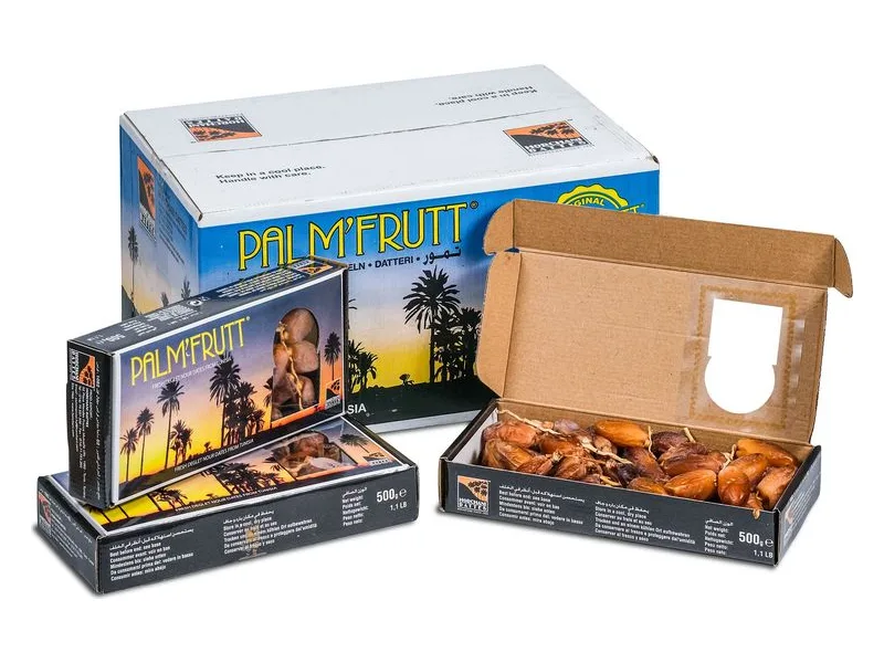 Palm Frutt Kurma Tunisia Tangkai 500 g dalam kotak berjendela dan karton isi 12