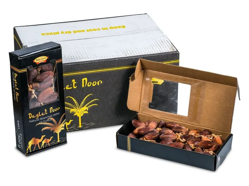 Palm Sweet Tunisian Dates (Deglet Nour), 500 g pack, branched, 12 × 500 g