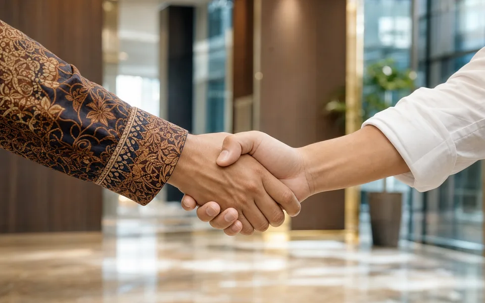 A firm handshake sealing a dates agent partnership